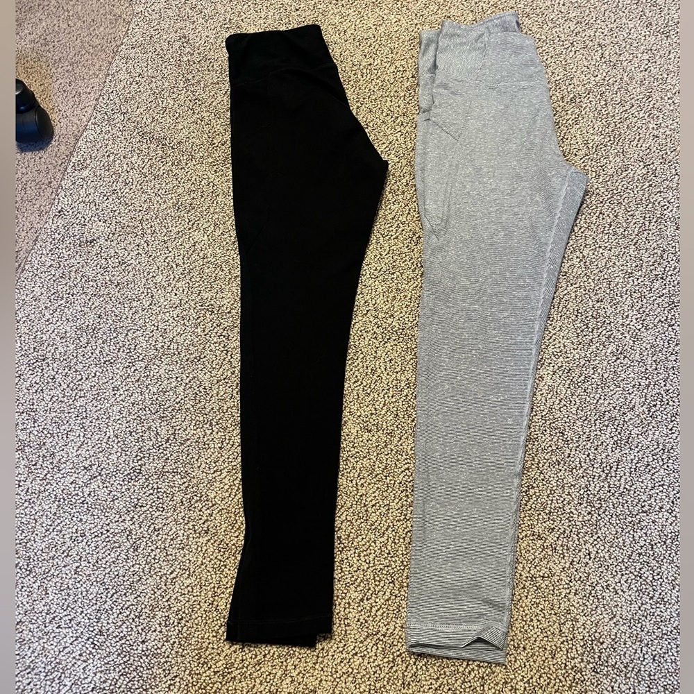 Danskin Leggings - grey striped and black